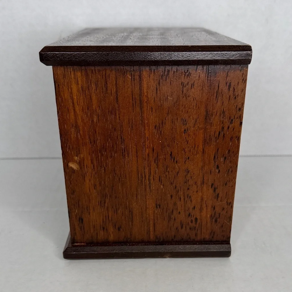 Vintage Mele Japan Vintage Wooden Musical Jewelry Box 3 Drawer Aprox 8